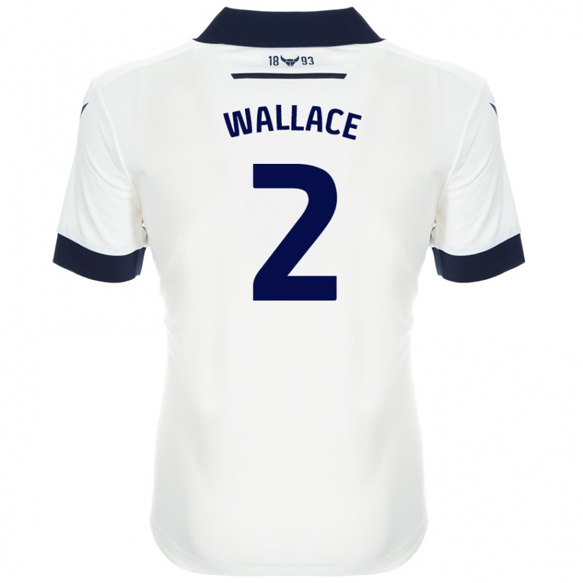 Niño Camiseta Emily Wallace #2 Blanco Azul Marino 2ª Equipación 2024/25 La Camisa México