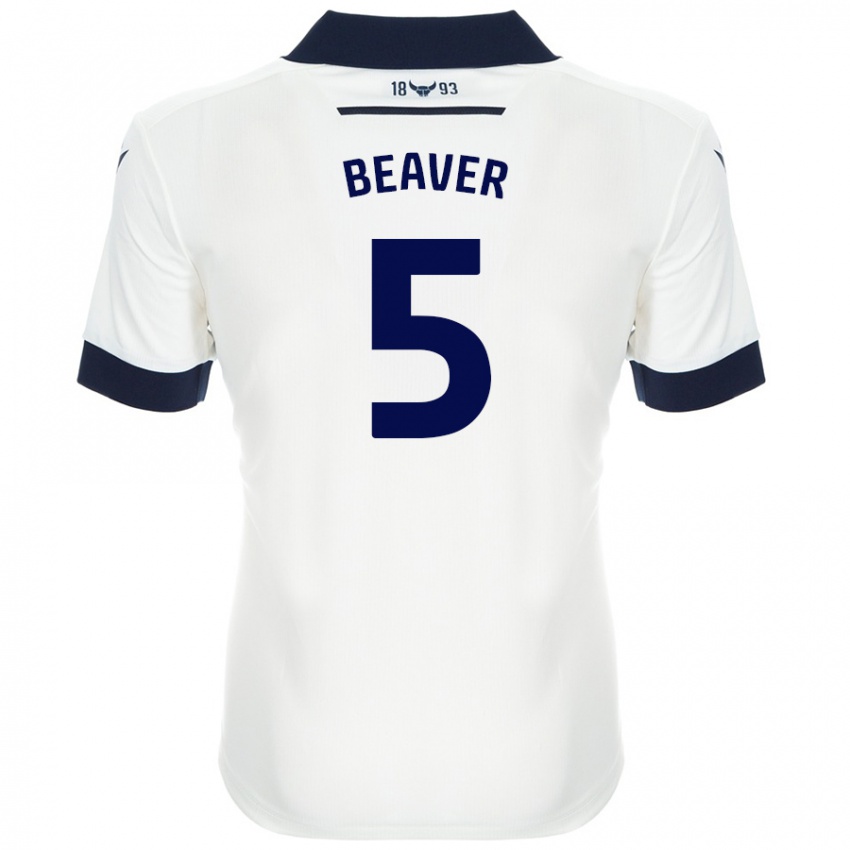 Niño Camiseta Catherine Beaver #5 Blanco Azul Marino 2ª Equipación 2024/25 La Camisa México