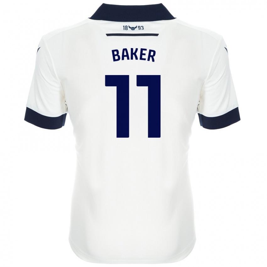 Niño Camiseta Sophie Baker #11 Blanco Azul Marino 2ª Equipación 2024/25 La Camisa México