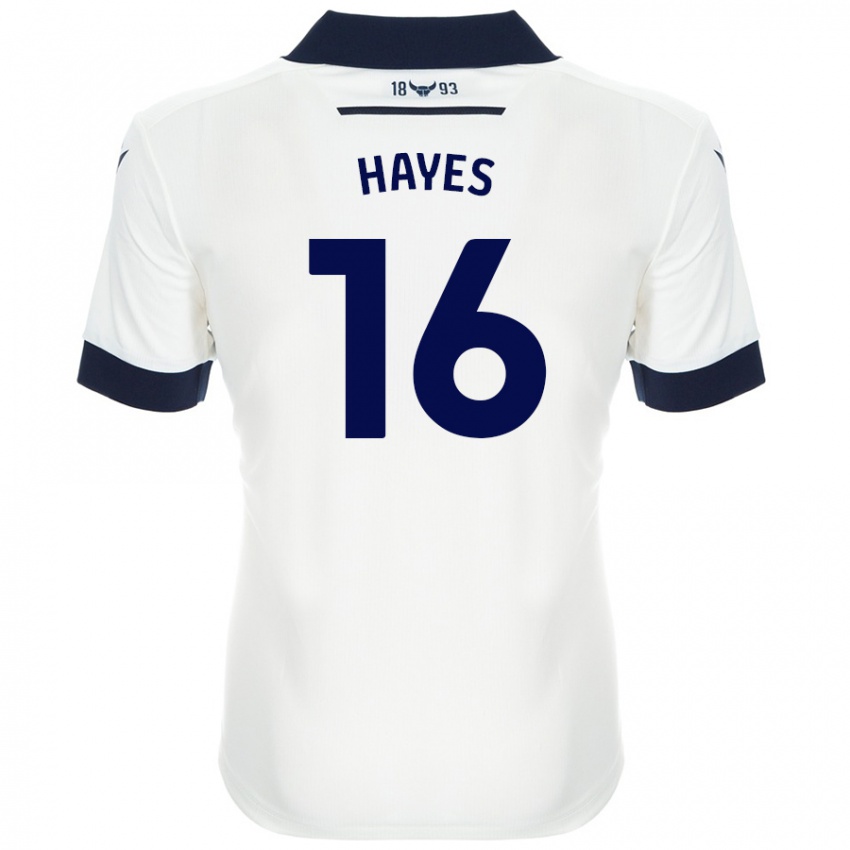 Niño Camiseta Georgia Hayes #16 Blanco Azul Marino 2ª Equipación 2024/25 La Camisa México