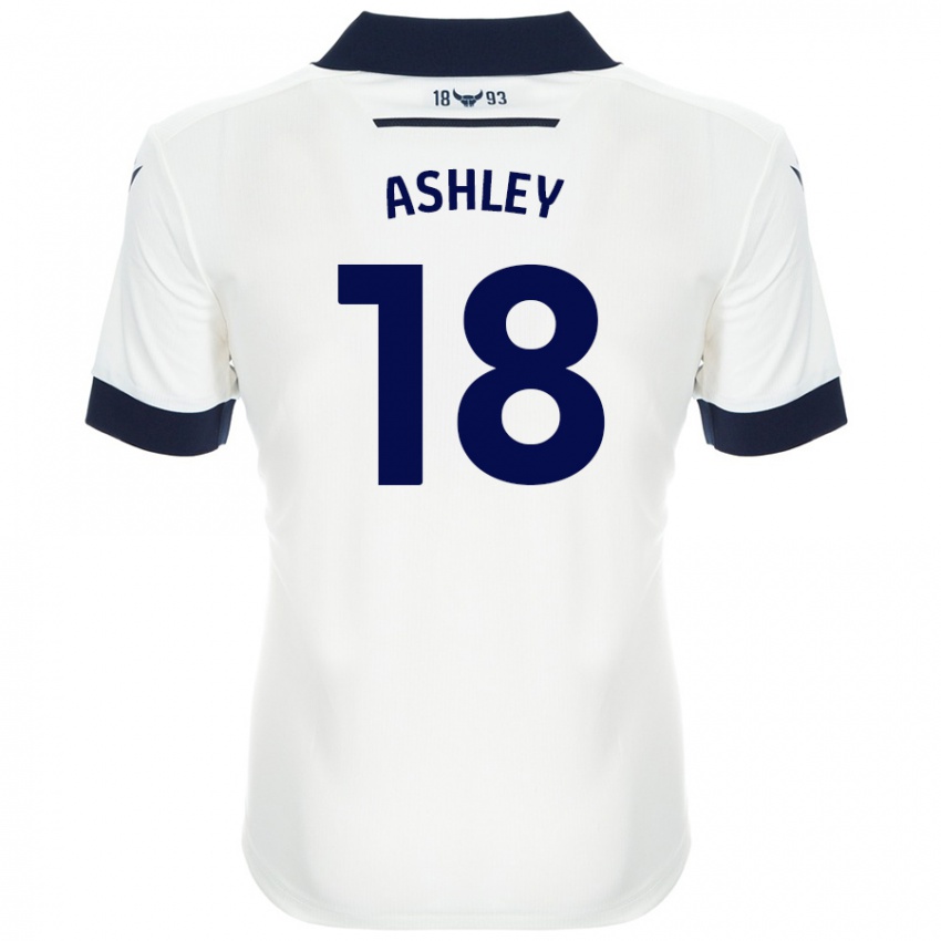 Niño Camiseta Alex Ashley #18 Blanco Azul Marino 2ª Equipación 2024/25 La Camisa México