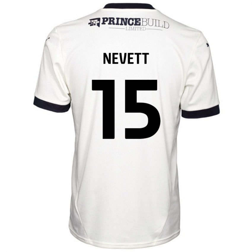 Niño Camiseta George Nevett #15 Blanquecino Negro 2ª Equipación 2024/25 La Camisa México