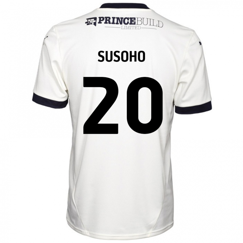 Niño Camiseta Mahamadou Susoho #20 Blanquecino Negro 2ª Equipación 2024/25 La Camisa México