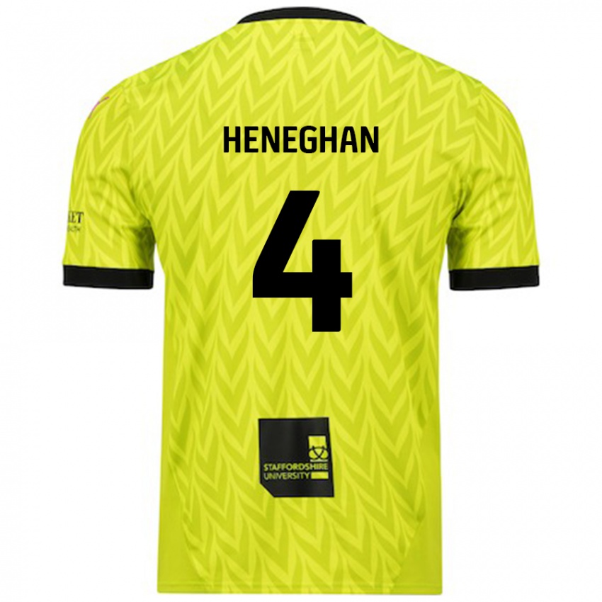 Niño Camiseta Ben Heneghan #4 Verde Fluorescente 2ª Equipación 2024/25 La Camisa México