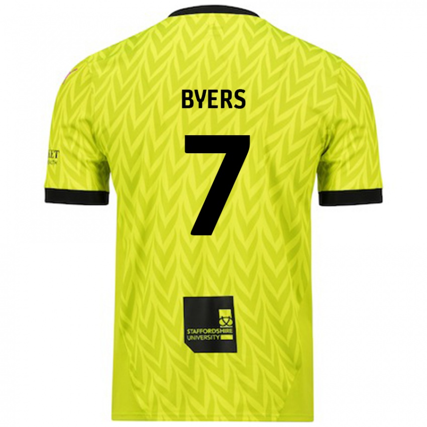 Niño Camiseta George Byers #7 Verde Fluorescente 2ª Equipación 2024/25 La Camisa México