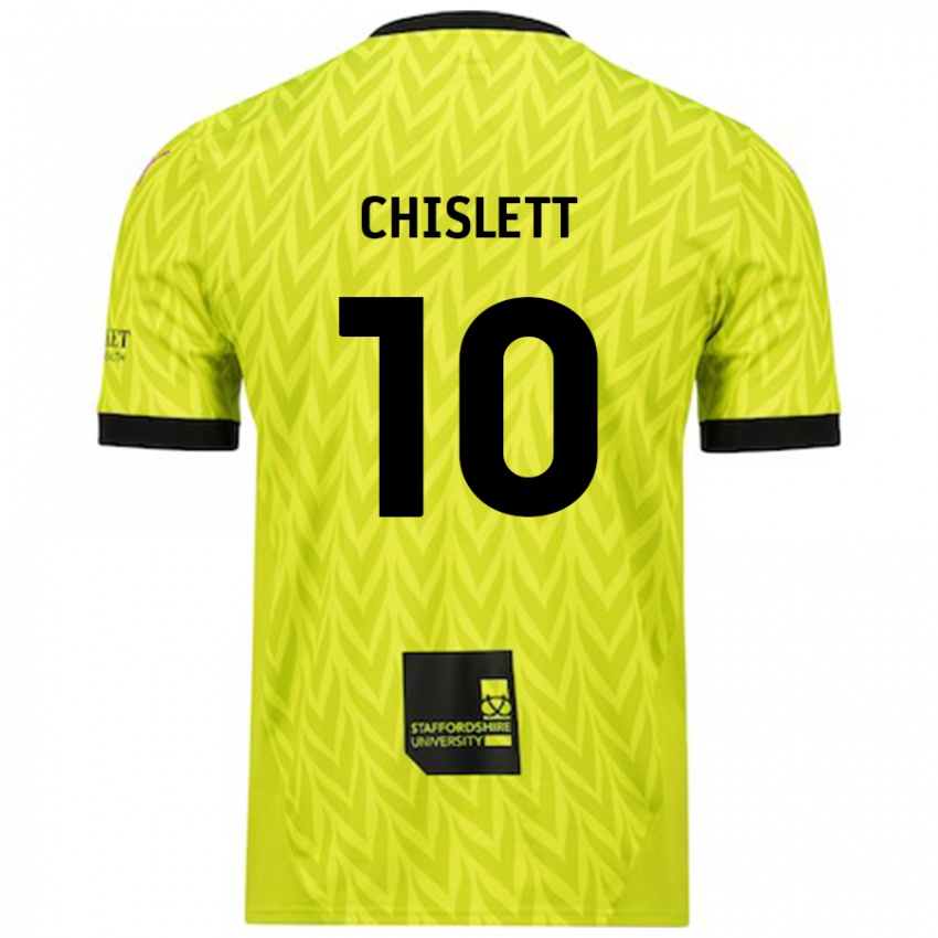 Niño Camiseta Ethan Chislett #10 Verde Fluorescente 2ª Equipación 2024/25 La Camisa México