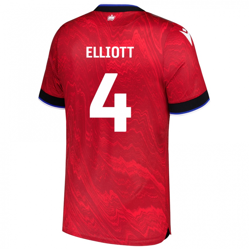 Niño Camiseta Ben Elliott #4 Rojo Negro 2ª Equipación 2024/25 La Camisa México