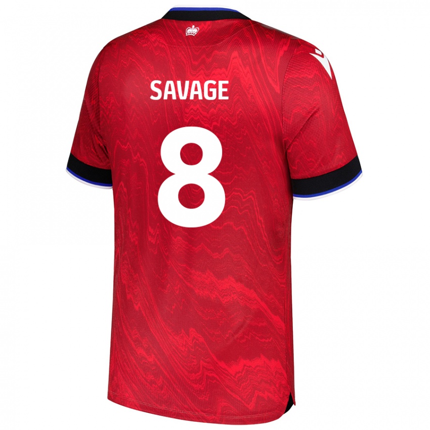 Niño Camiseta Charlie Savage #8 Rojo Negro 2ª Equipación 2024/25 La Camisa México