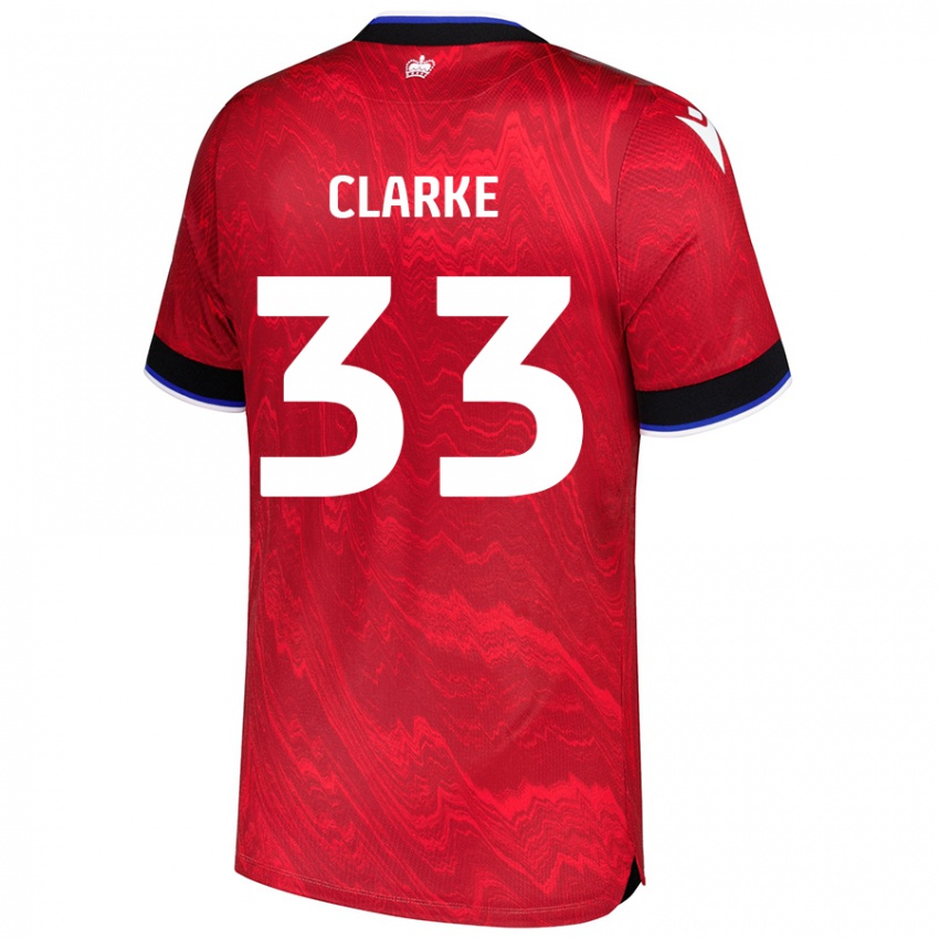 Niño Camiseta John Clarke #33 Rojo Negro 2ª Equipación 2024/25 La Camisa México