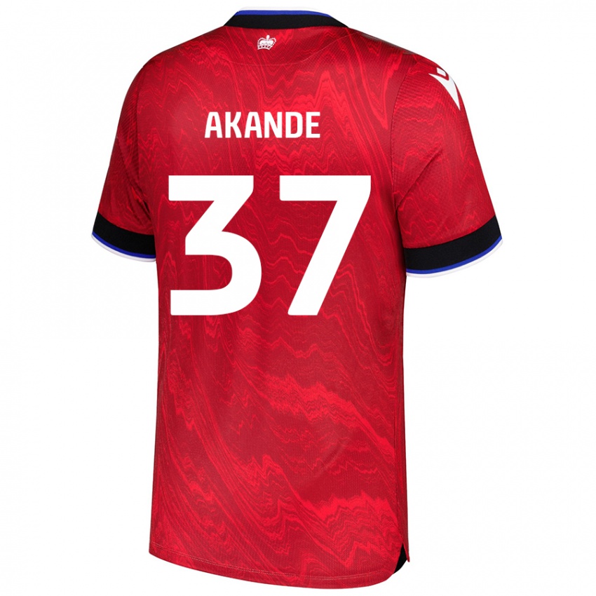 Niño Camiseta Adrian Akande #37 Rojo Negro 2ª Equipación 2024/25 La Camisa México