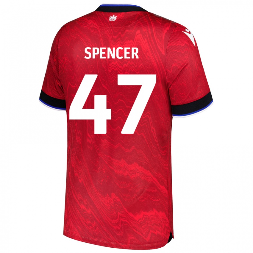 Niño Camiseta Shay Spencer #47 Rojo Negro 2ª Equipación 2024/25 La Camisa México