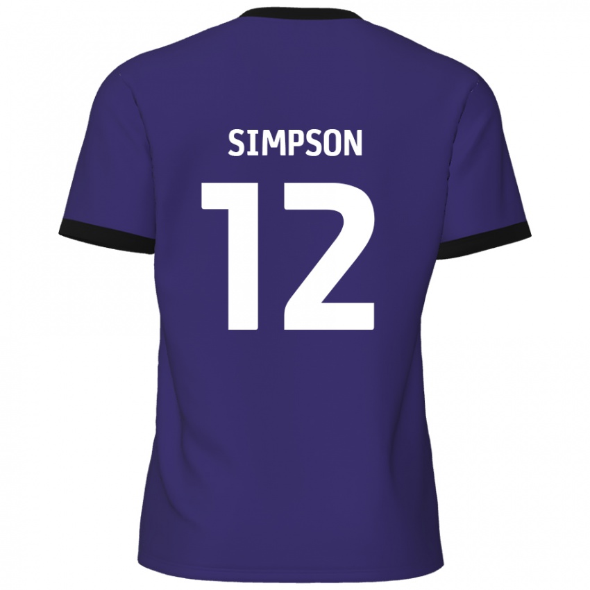 Niño Camiseta Tyreece Simpson #12 Púrpura 2ª Equipación 2024/25 La Camisa México