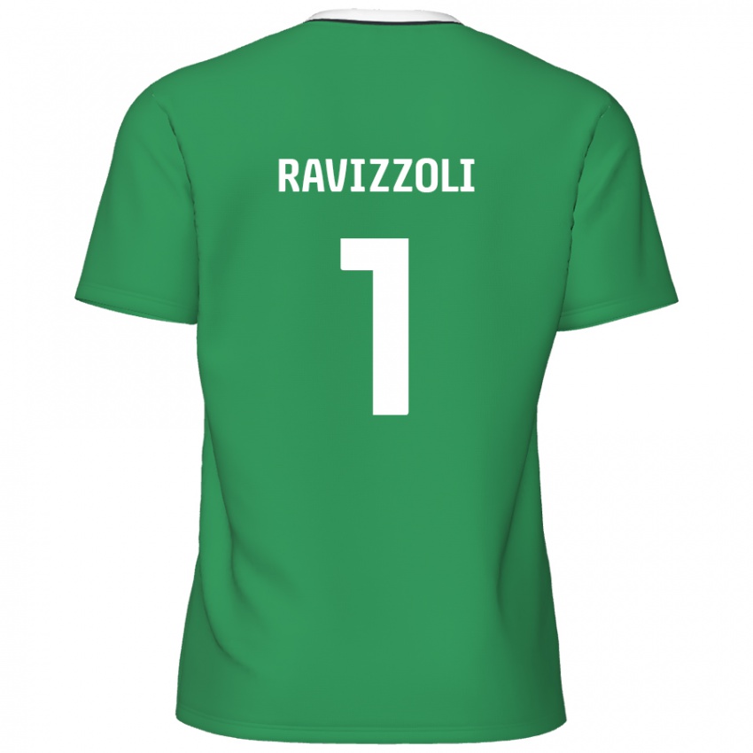 Niño Camiseta Franco Ravizzoli #1 Verde Rayas Blancas 2ª Equipación 2024/25 La Camisa México