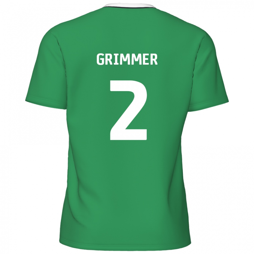 Niño Camiseta Jack Grimmer #2 Verde Rayas Blancas 2ª Equipación 2024/25 La Camisa México