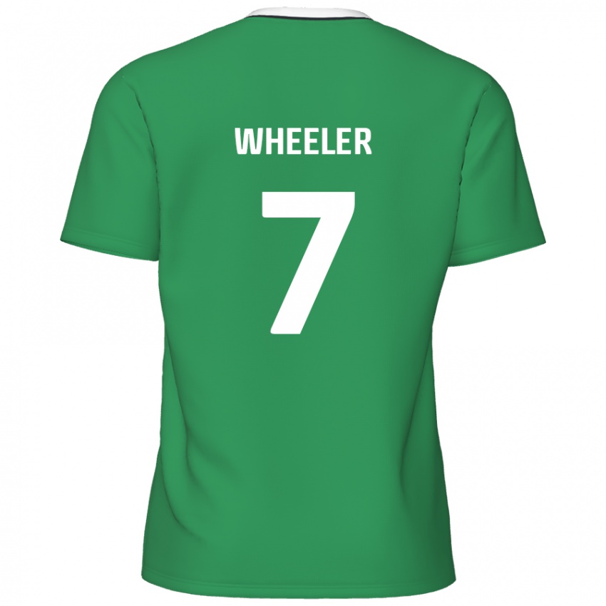 Niño Camiseta David Wheeler #7 Verde Rayas Blancas 2ª Equipación 2024/25 La Camisa México