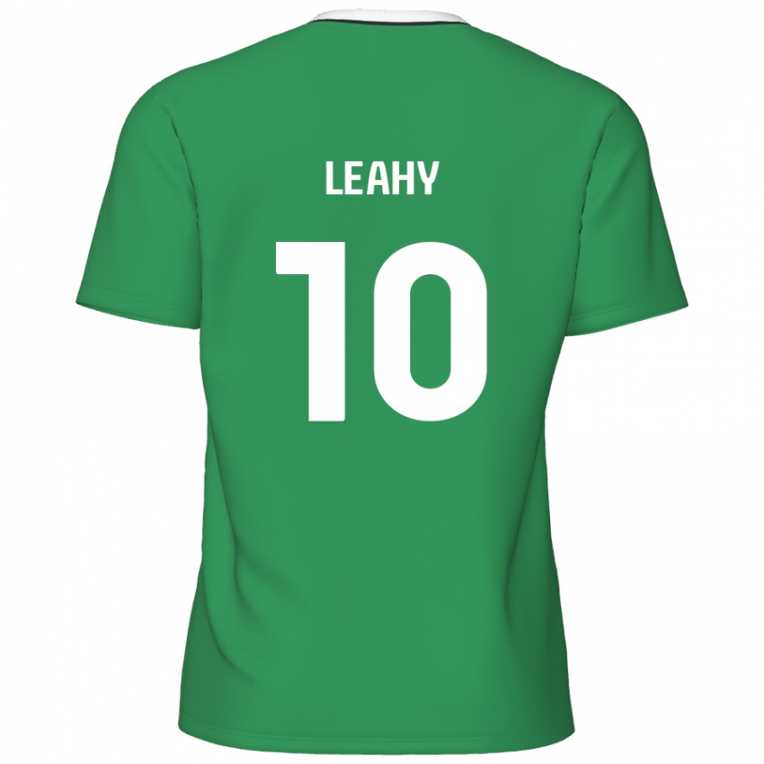 Niño Camiseta Luke Leahy #10 Verde Rayas Blancas 2ª Equipación 2024/25 La Camisa México