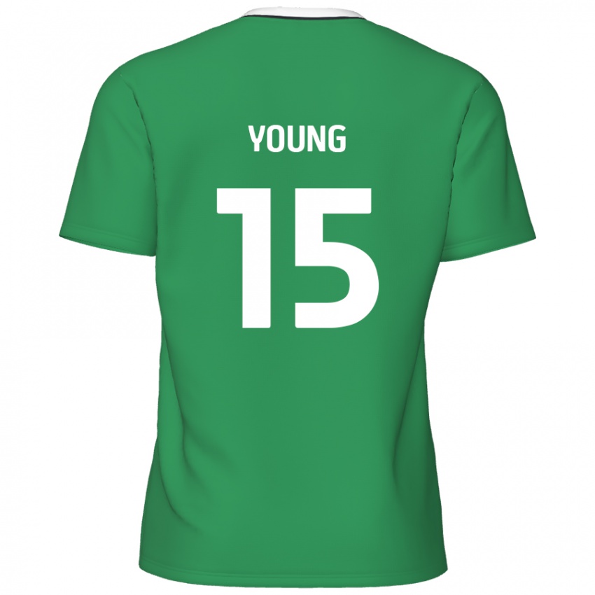 Niño Camiseta Jack Young #15 Verde Rayas Blancas 2ª Equipación 2024/25 La Camisa México