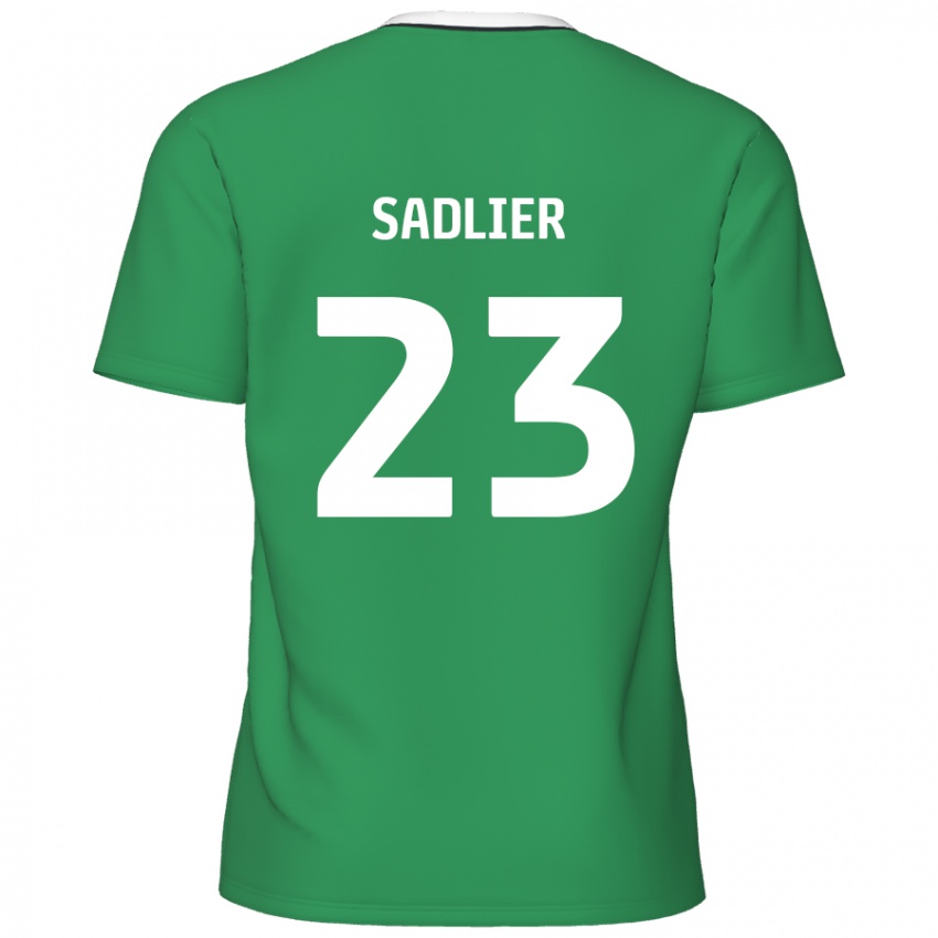 Niño Camiseta Kieran Sadlier #23 Verde Rayas Blancas 2ª Equipación 2024/25 La Camisa México