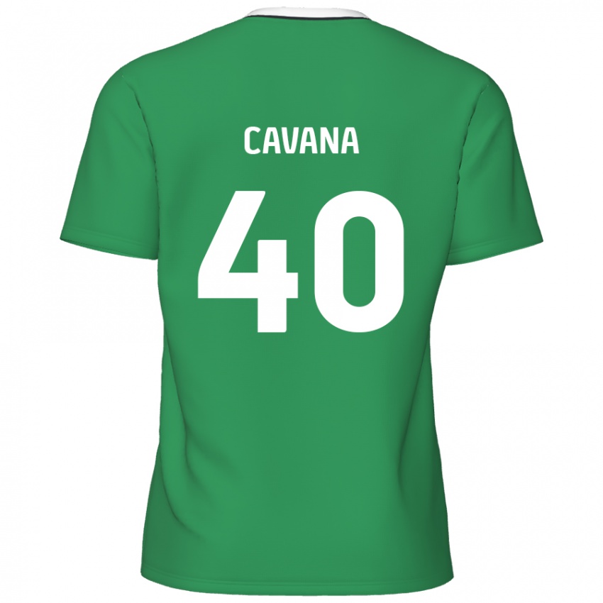 Niño Camiseta Max Cavana #40 Verde Rayas Blancas 2ª Equipación 2024/25 La Camisa México