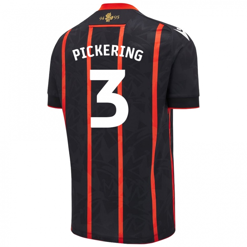 Niño Camiseta Harry Pickering #3 Negro Rojo 2ª Equipación 2024/25 La Camisa México