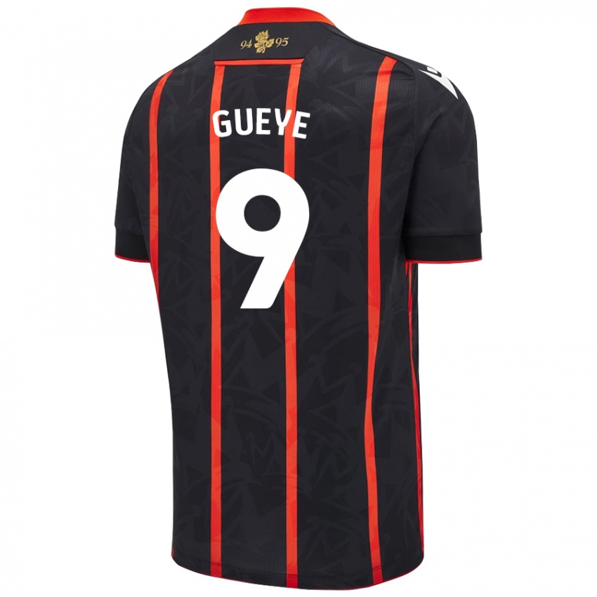 Niño Camiseta Makhtar Gueye #9 Negro Rojo 2ª Equipación 2024/25 La Camisa México