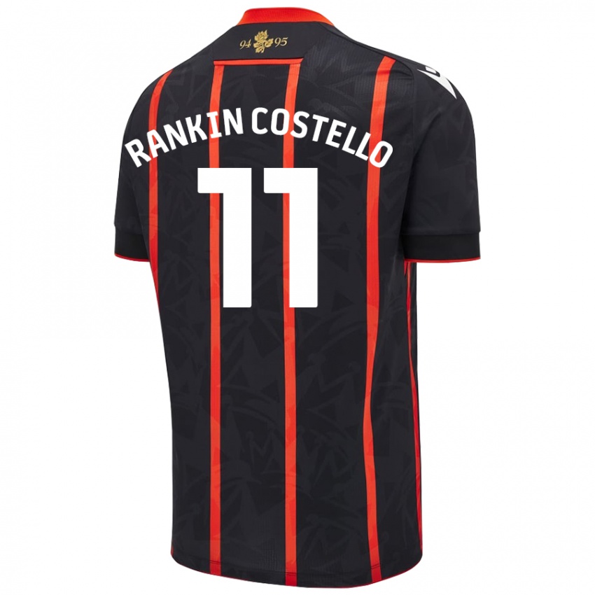 Niño Camiseta Joe Rankin-Costello #11 Negro Rojo 2ª Equipación 2024/25 La Camisa México