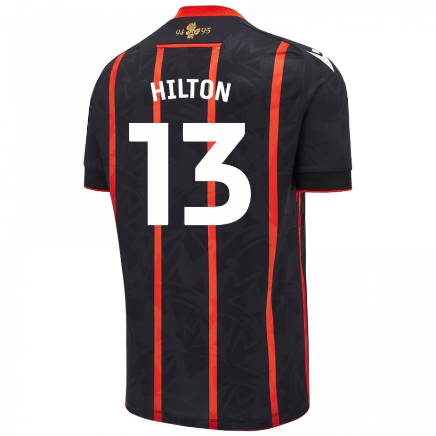 Niño Camiseta Joe Hilton #13 Negro Rojo 2ª Equipación 2024/25 La Camisa México