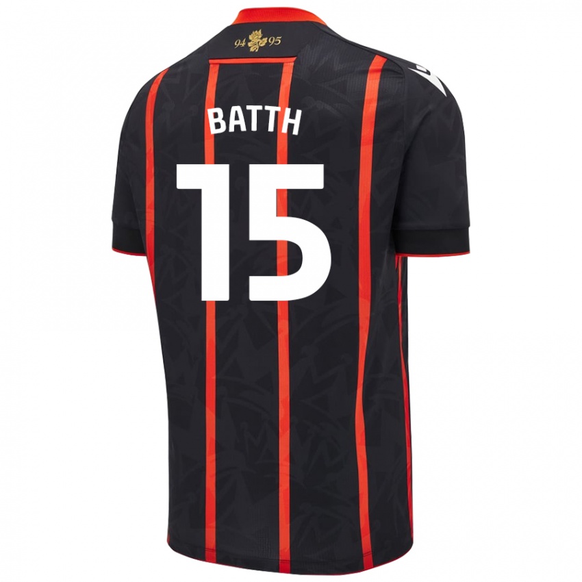 Niño Camiseta Danny Batth #15 Negro Rojo 2ª Equipación 2024/25 La Camisa México