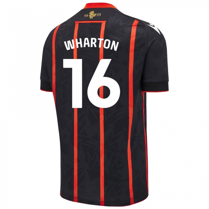 Niño Camiseta Scott Wharton #16 Negro Rojo 2ª Equipación 2024/25 La Camisa México