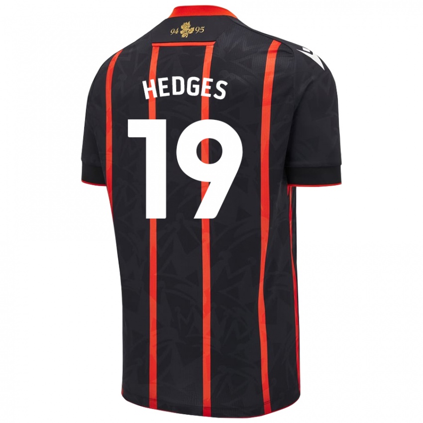 Niño Camiseta Ryan Hedges #19 Negro Rojo 2ª Equipación 2024/25 La Camisa México