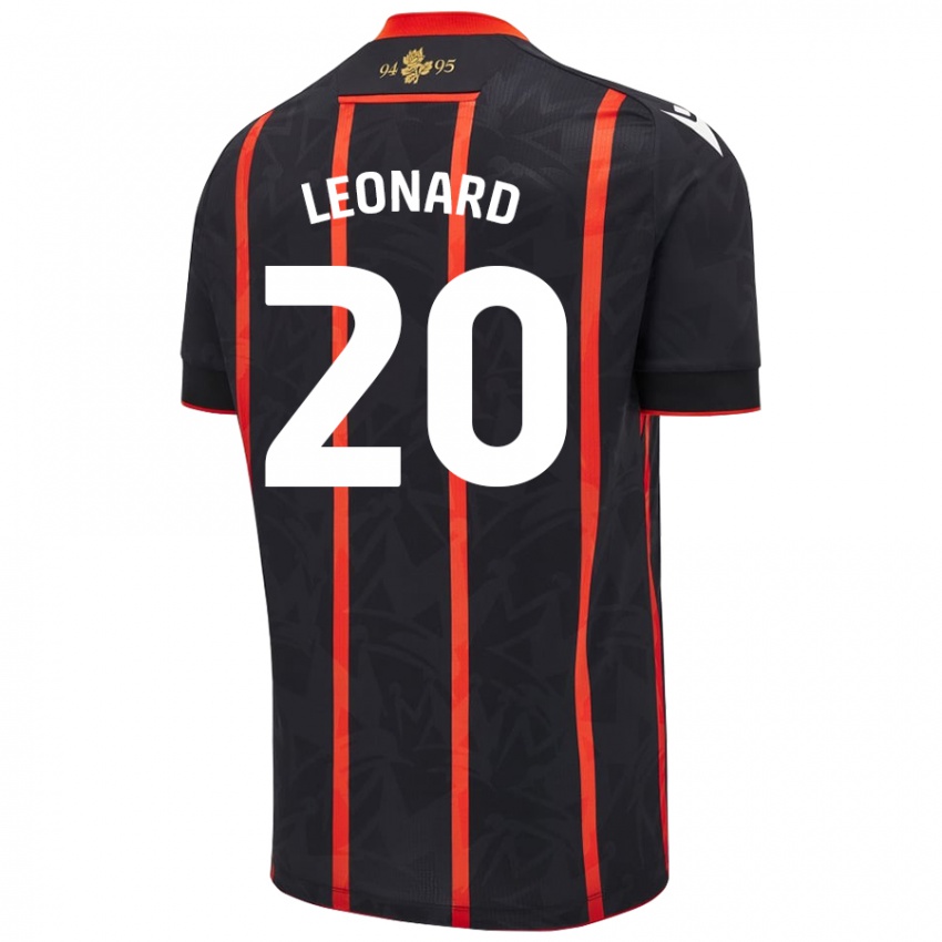 Niño Camiseta Harry Leonard #20 Negro Rojo 2ª Equipación 2024/25 La Camisa México