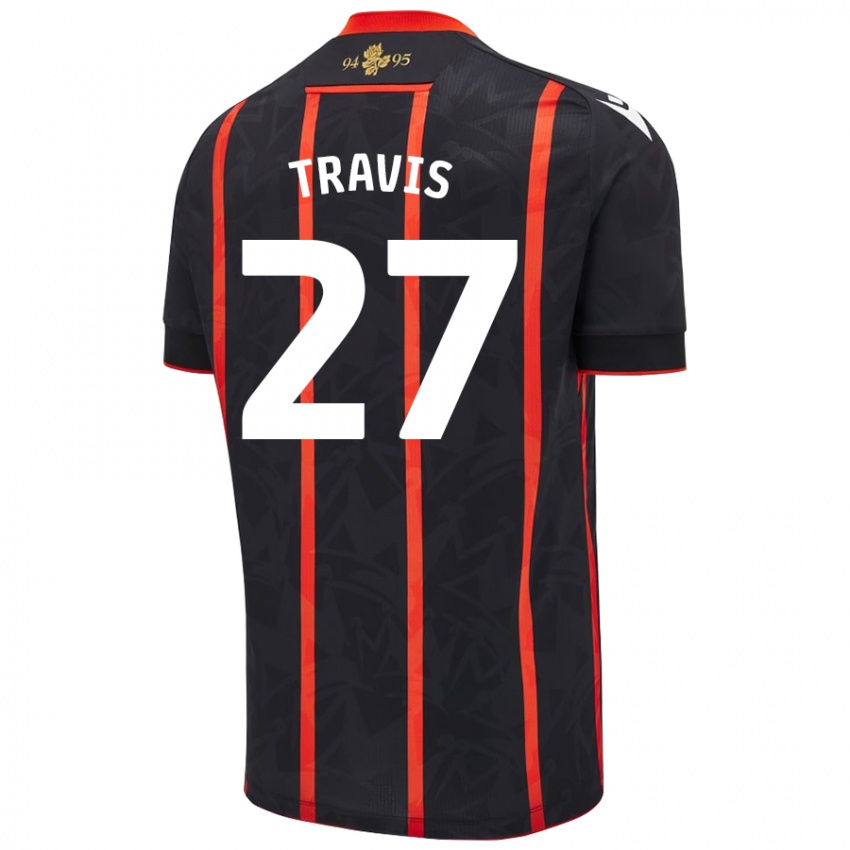 Niño Camiseta Lewis Travis #27 Negro Rojo 2ª Equipación 2024/25 La Camisa México