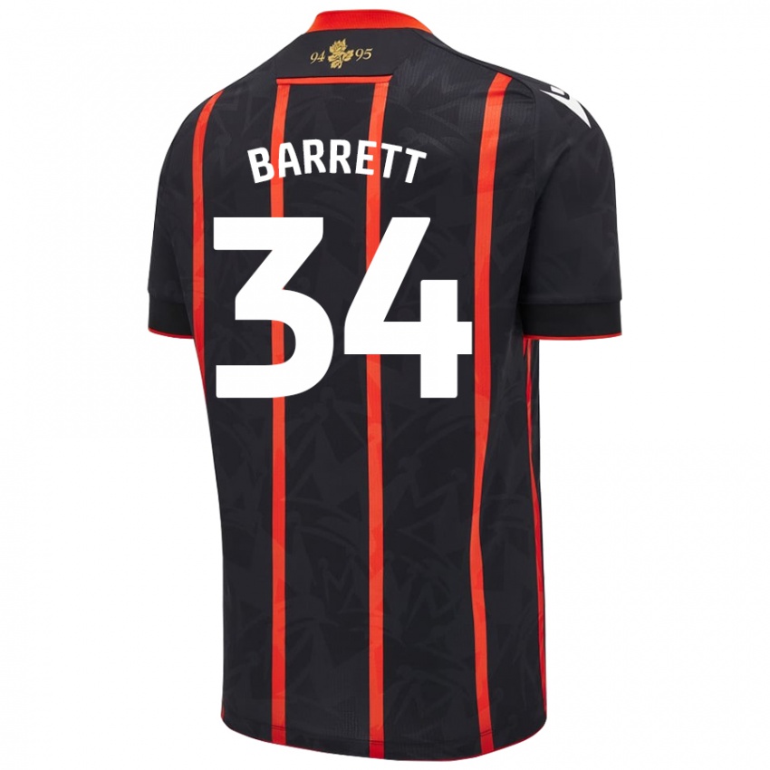 Niño Camiseta Jack Barrett #34 Negro Rojo 2ª Equipación 2024/25 La Camisa México