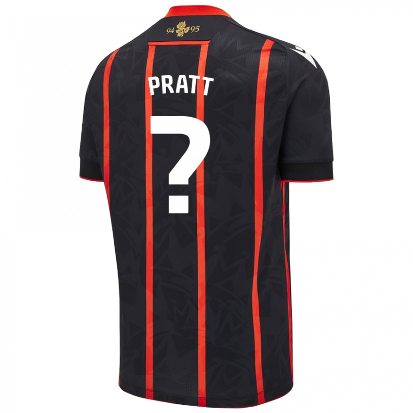 Niño Camiseta George Pratt #0 Negro Rojo 2ª Equipación 2024/25 La Camisa México