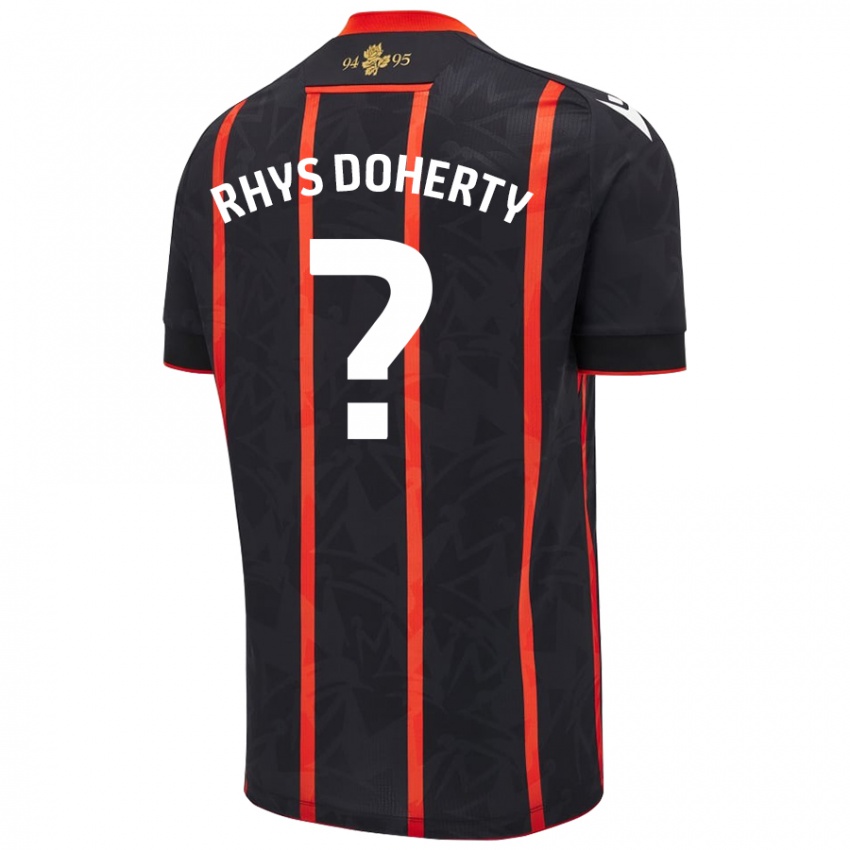 Niño Camiseta Rhys Doherty #0 Negro Rojo 2ª Equipación 2024/25 La Camisa México