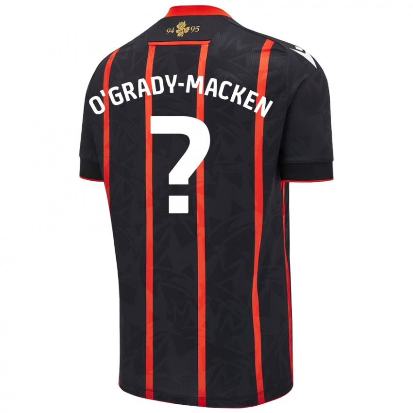 Niño Camiseta Harley O'grady-Macken #0 Negro Rojo 2ª Equipación 2024/25 La Camisa México