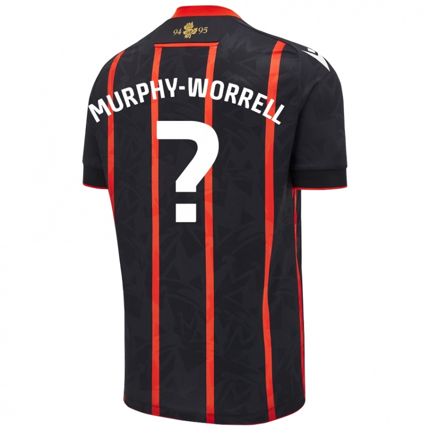 Niño Camiseta Paul Murphy-Worrell #0 Negro Rojo 2ª Equipación 2024/25 La Camisa México