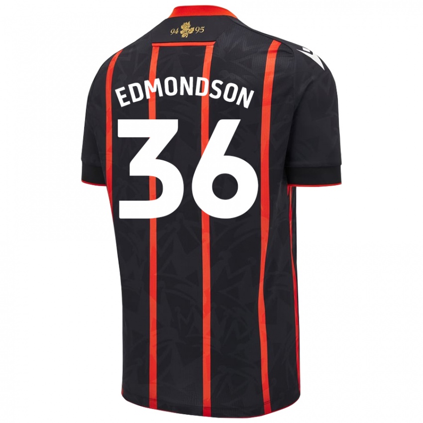 Niño Camiseta James Edmondson #36 Negro Rojo 2ª Equipación 2024/25 La Camisa México