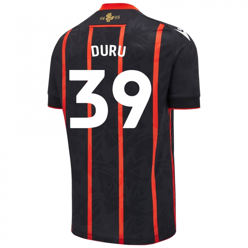 Niño Camiseta Leo Duru #39 Negro Rojo 2ª Equipación 2024/25 La Camisa México