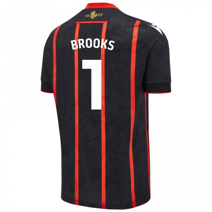 Niño Camiseta Alexandra Brooks #1 Negro Rojo 2ª Equipación 2024/25 La Camisa México