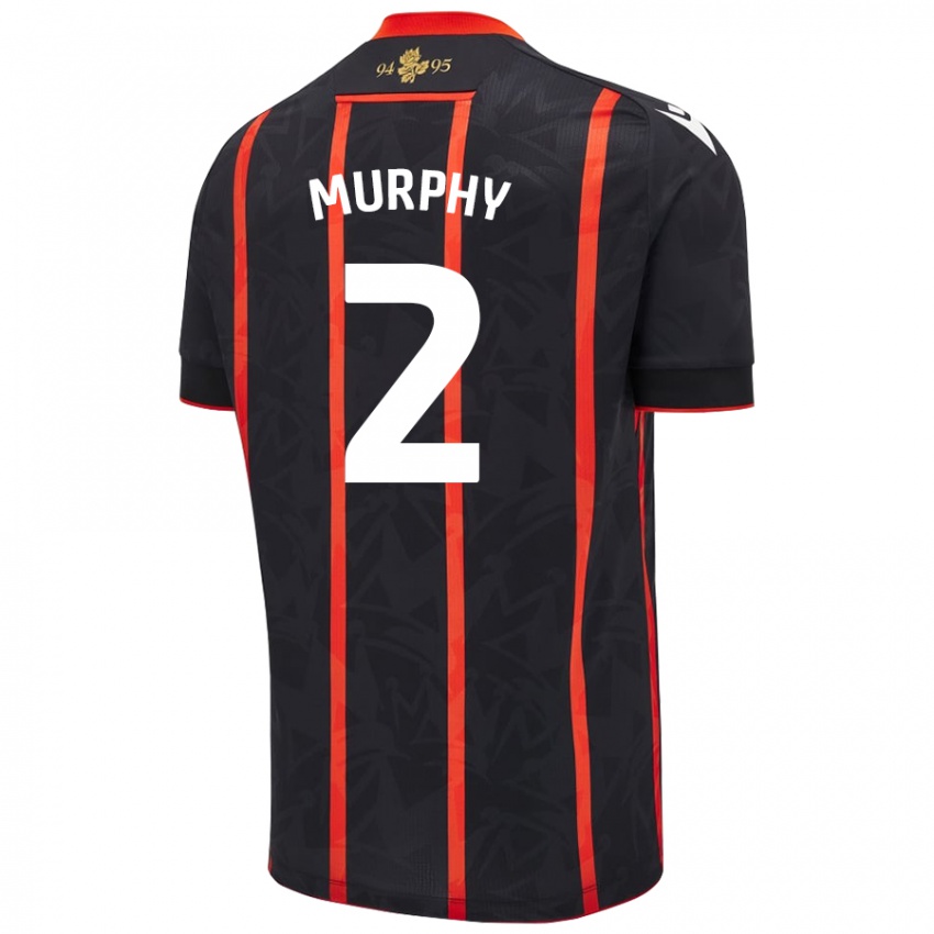 Niño Camiseta Niamh Murphy #2 Negro Rojo 2ª Equipación 2024/25 La Camisa México