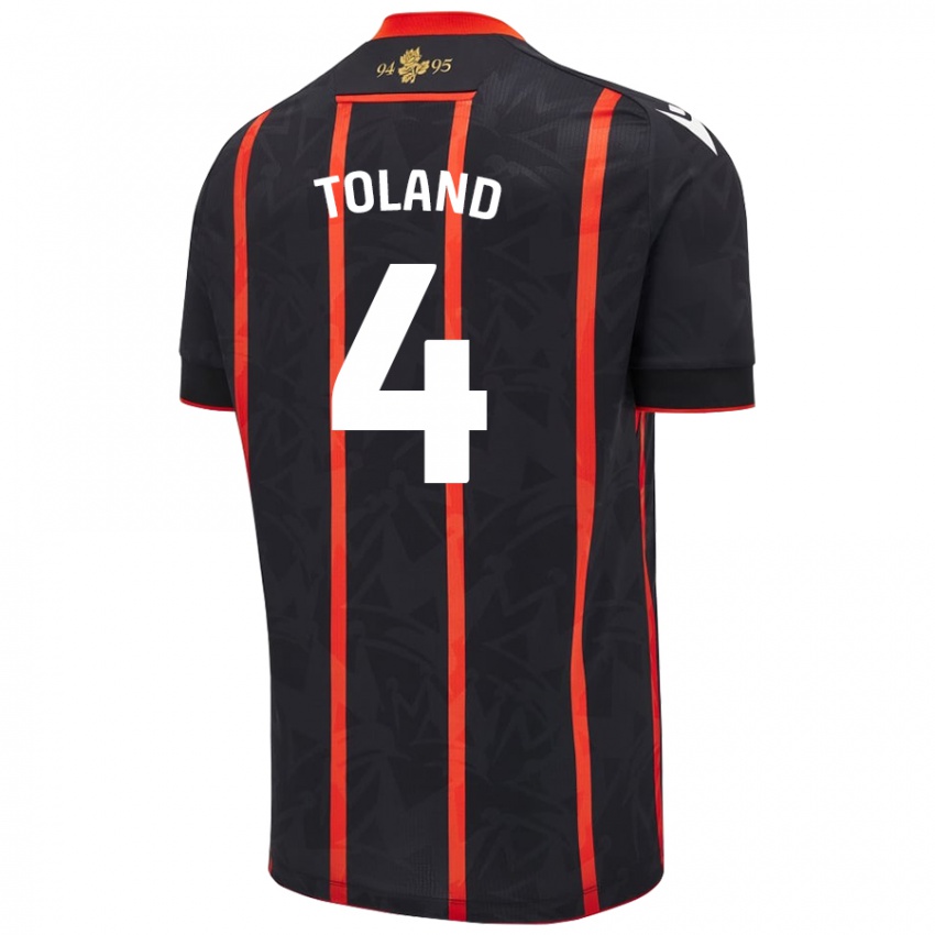 Niño Camiseta Tyler Toland #4 Negro Rojo 2ª Equipación 2024/25 La Camisa México