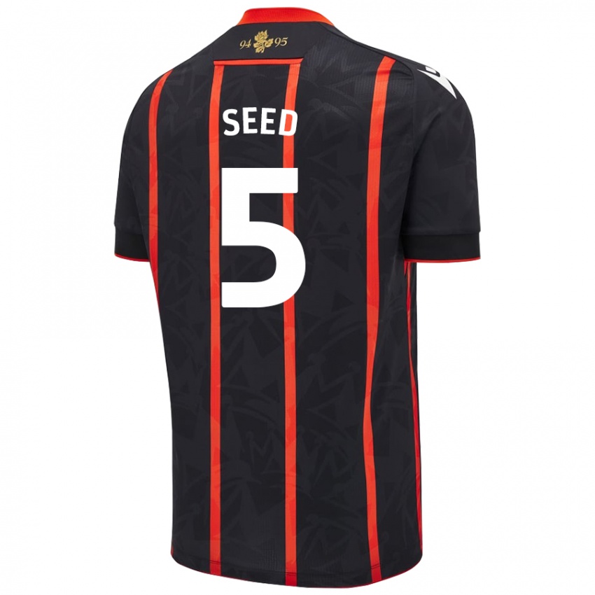 Niño Camiseta Helen Seed #5 Negro Rojo 2ª Equipación 2024/25 La Camisa México