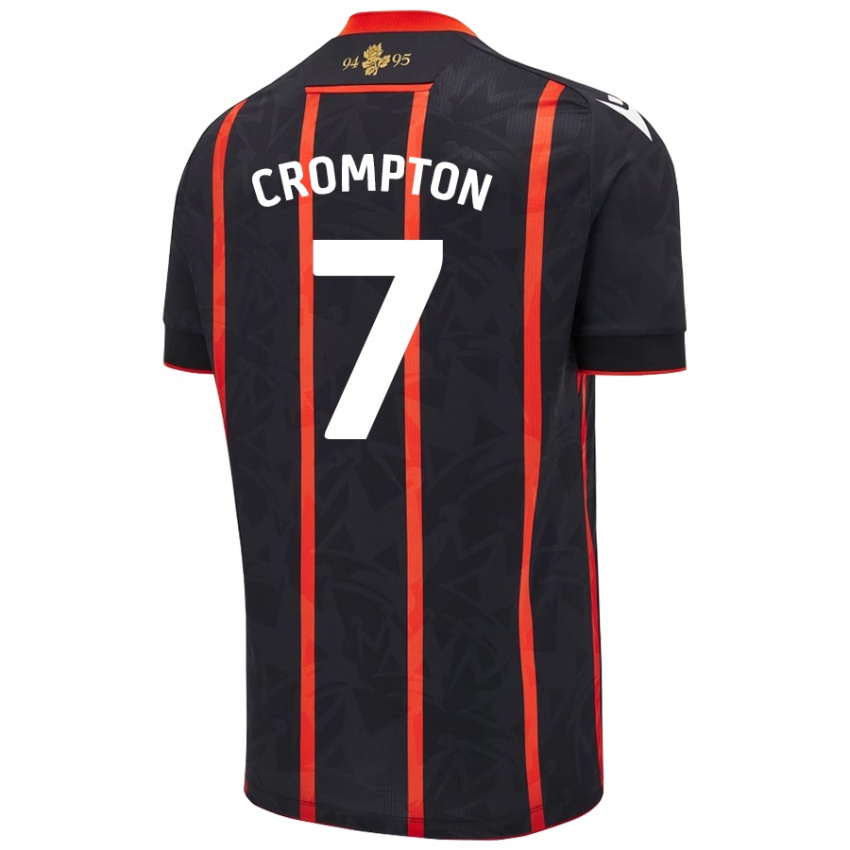 Niño Camiseta Farah Crompton #7 Negro Rojo 2ª Equipación 2024/25 La Camisa México