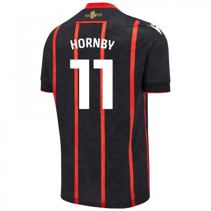 Niño Camiseta Megan Hornby #11 Negro Rojo 2ª Equipación 2024/25 La Camisa México