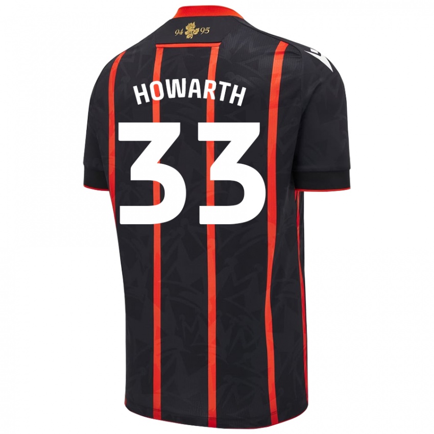 Niño Camiseta Taylor Howarth #33 Negro Rojo 2ª Equipación 2024/25 La Camisa México