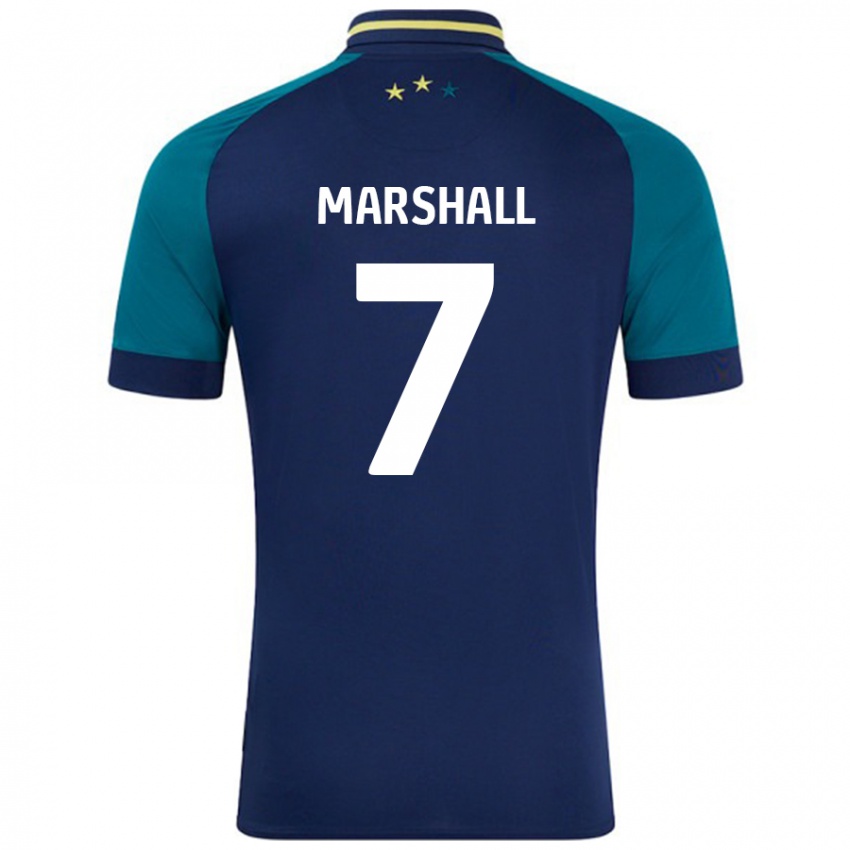 Niño Camiseta Callum Marshall #7 Azul Marino Verde Oscuro 2ª Equipación 2024/25 La Camisa México