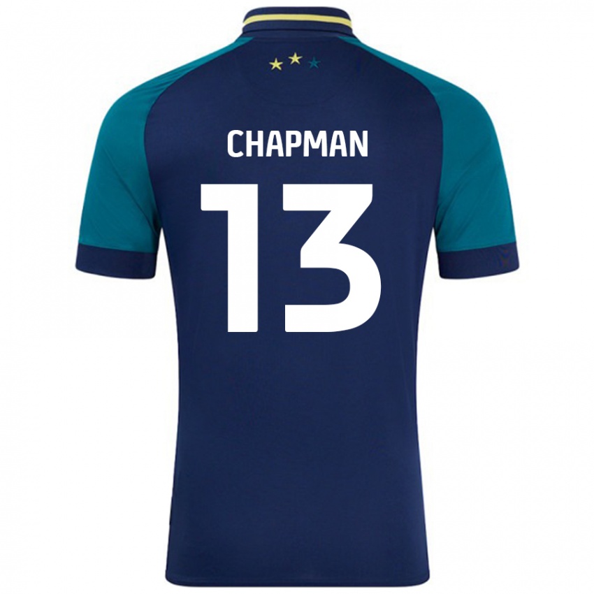 Niño Camiseta Jacob Chapman #13 Azul Marino Verde Oscuro 2ª Equipación 2024/25 La Camisa México