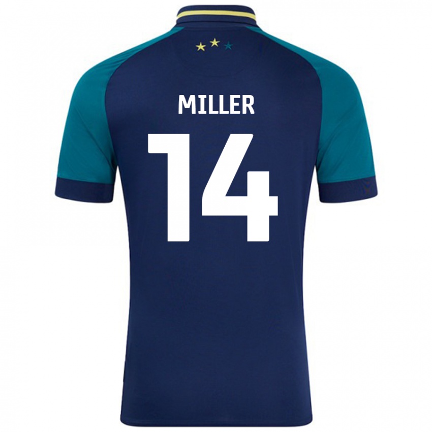 Niño Camiseta Mickel Miller #14 Azul Marino Verde Oscuro 2ª Equipación 2024/25 La Camisa México