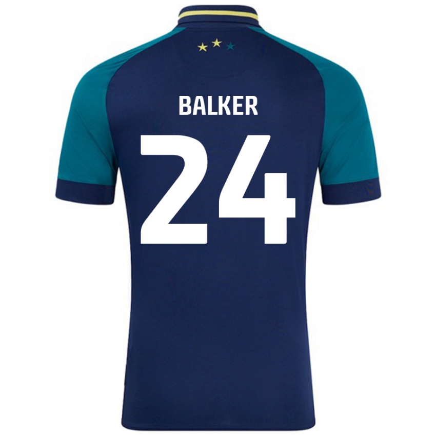 Niño Camiseta Radinio Balker #24 Azul Marino Verde Oscuro 2ª Equipación 2024/25 La Camisa México